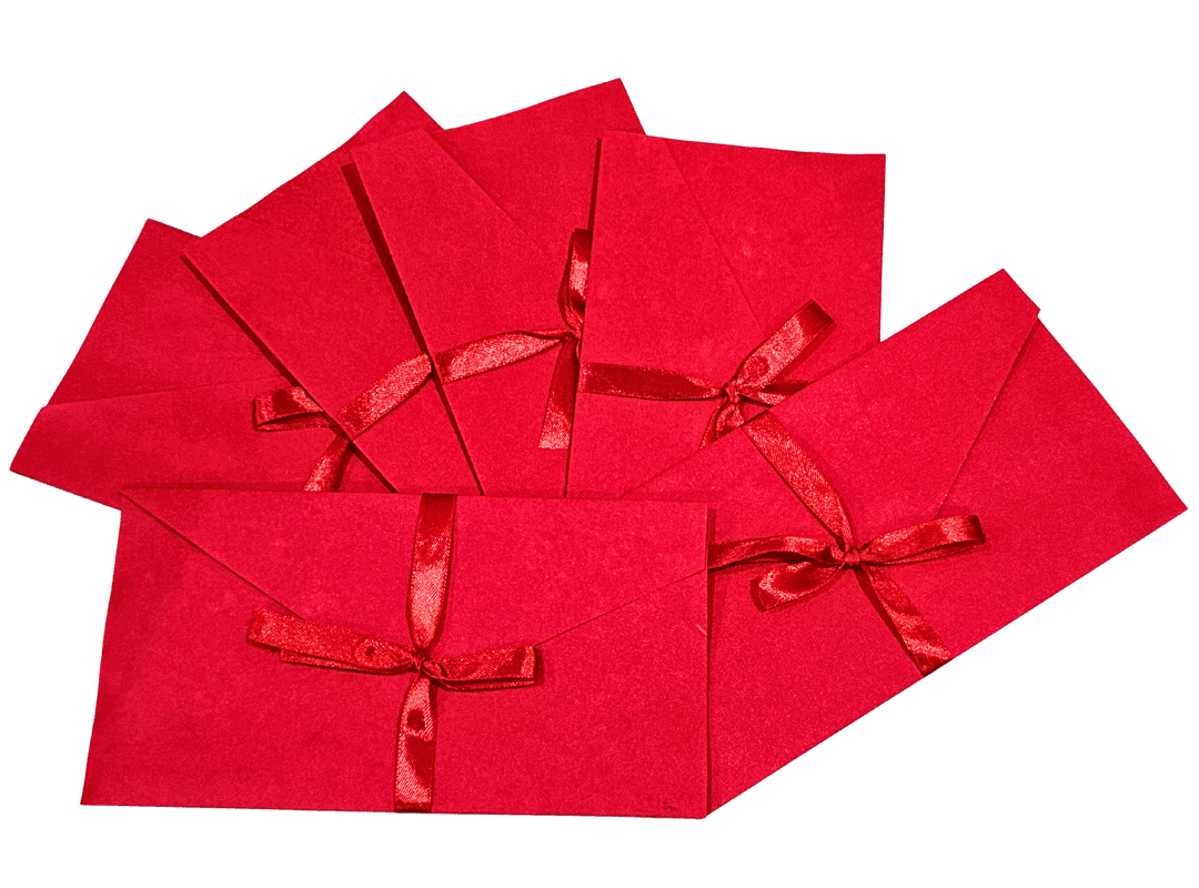Royal Crimson Red Gift Envelopes with Satin Ribbon (set of 25)