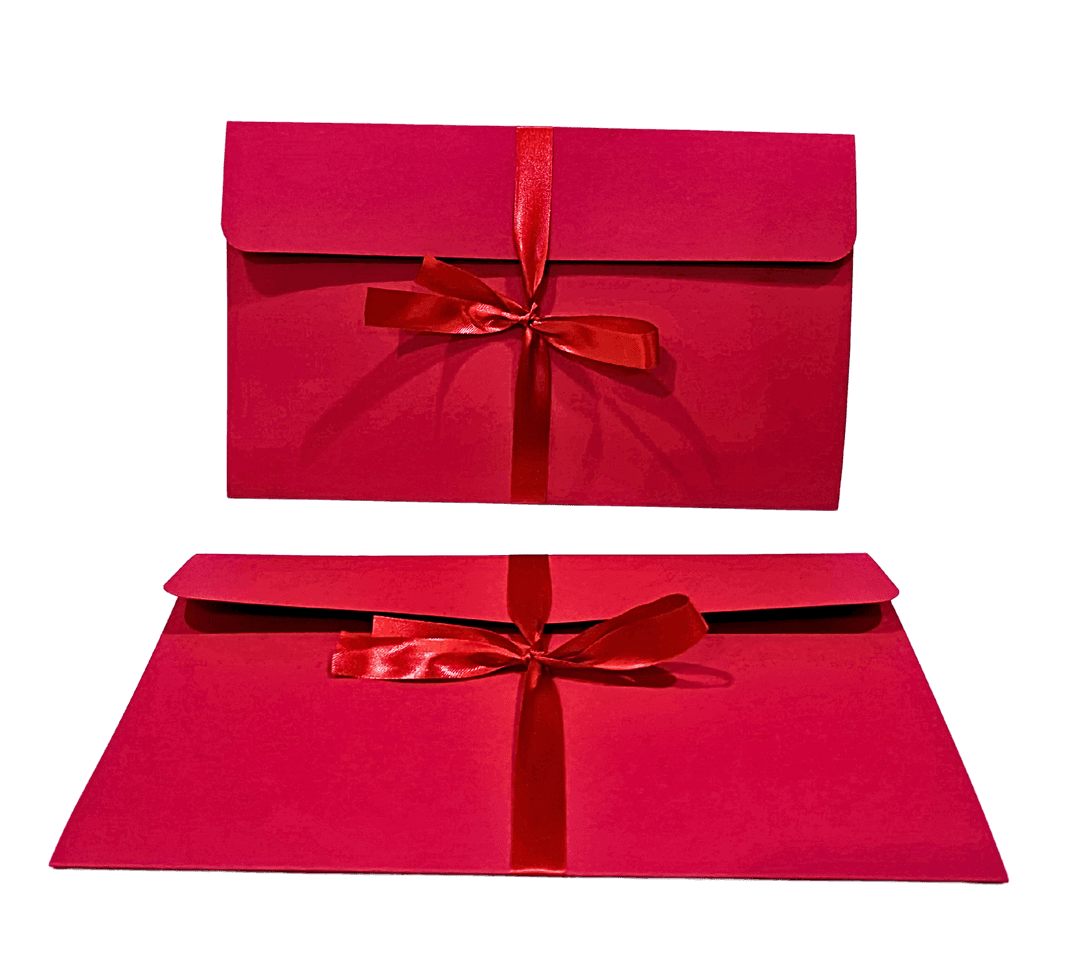 Luxury Red Cash Gift Envelopes with Satin Ribbon Bow – Premium Shagun & Money Envelopes for Weddings, Festivals, and Special Occasions (Pack of 20)