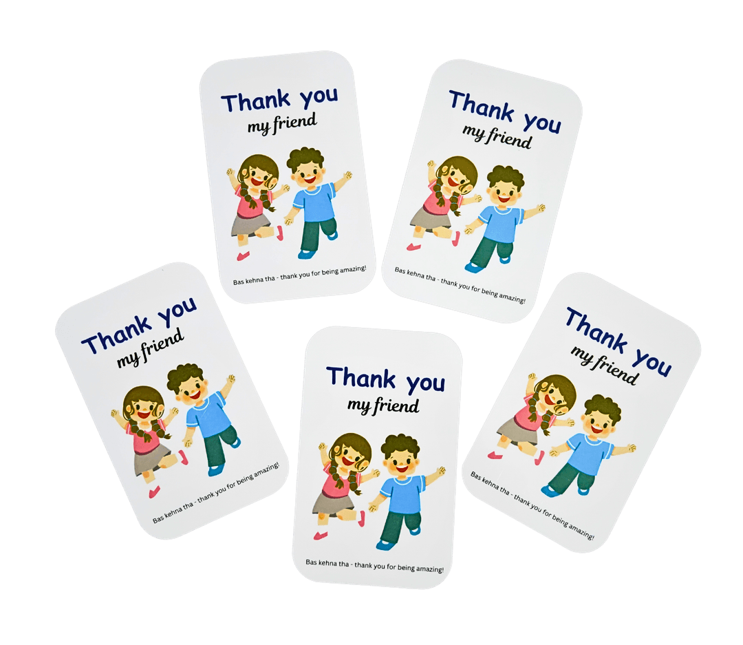 Thank You My Friend" Cute Illustrated Fridge Magnets (Set of 5)